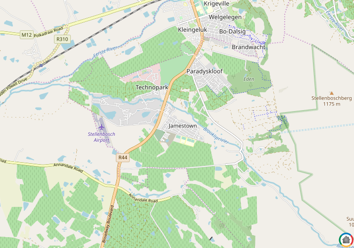 Map location of Jamestown